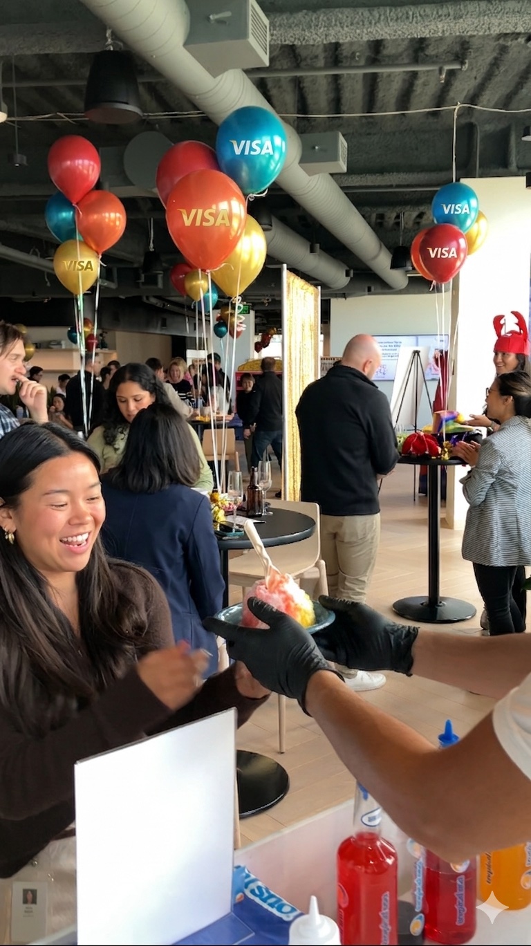 Serving at Visa event